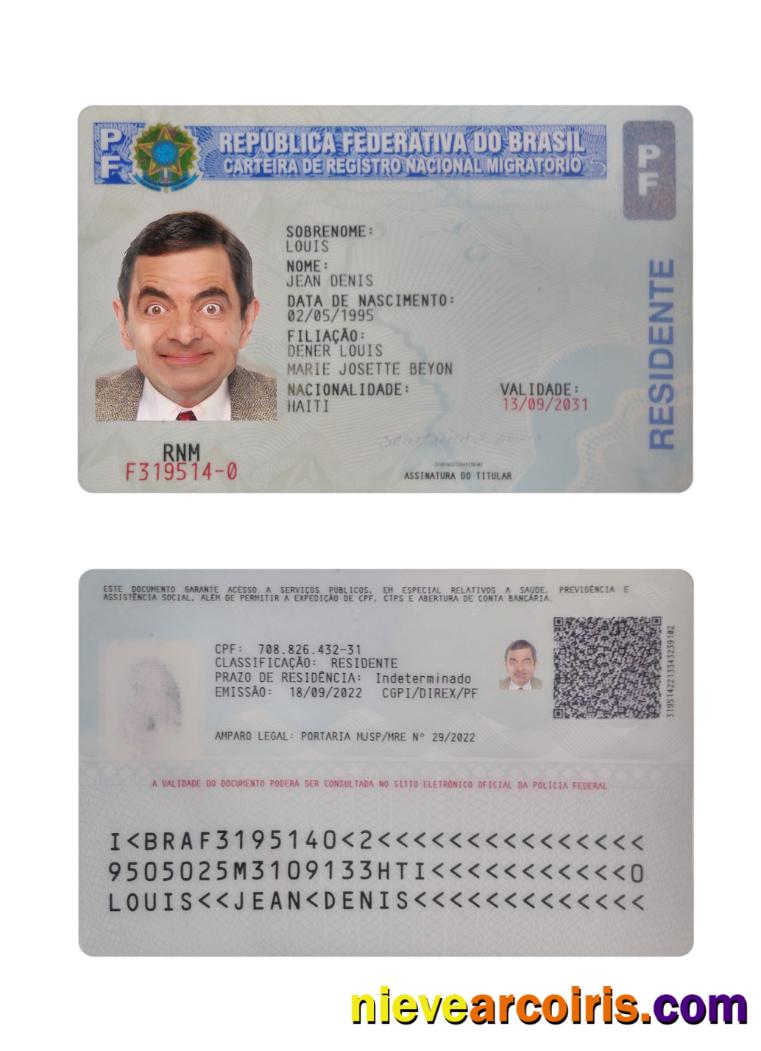 Brazil residence card 2022-present